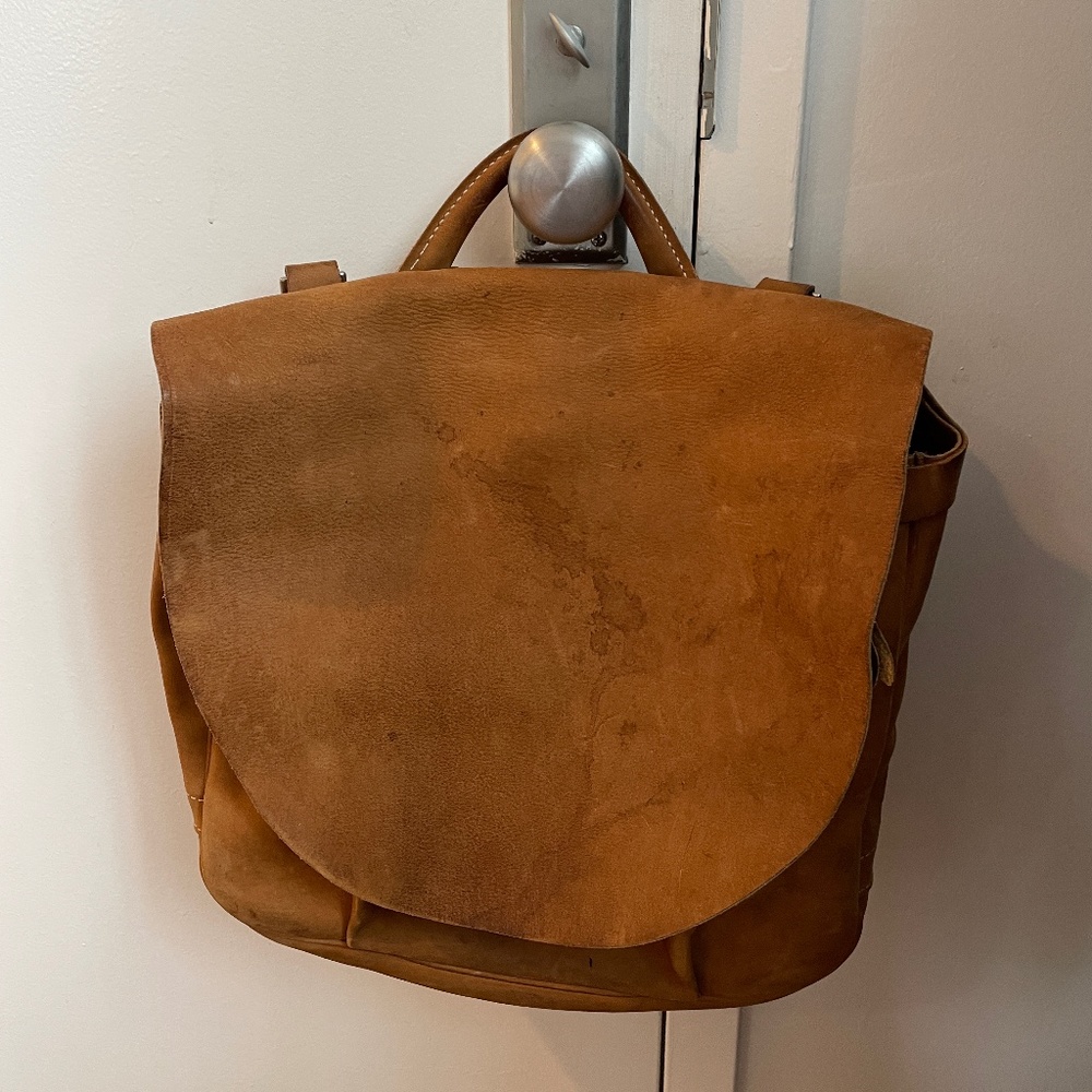 Vintage J Peterman Leather Bag